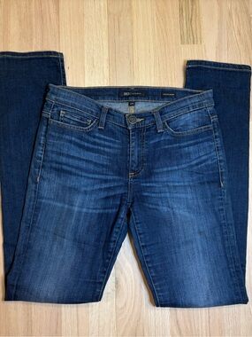 BKE Addison Skinny Dark Indigo Straight Leg Jeans with Gold Stitching